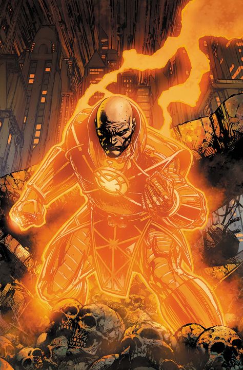 Orange Lantern / Agent Orange Lex Luthor by David Finch (Colors by Peter Steigerwald) Orange Lantern, Orange Lanterns, Yellow Lantern, Lantern Corps, Action Comics, Green Lantern Corps, Dc Villains, Lex Luthor, Blackest Night