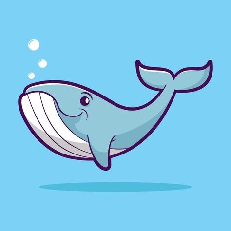 Cute whale cartoon vector illustration. sea animal concept Whale Cartoon, Swimming Cartoon, Animal Concept, Whale Drawing, Cartoon Whale, Whale Illustration, Cute Whale, Baby Whale, Shark Swimming