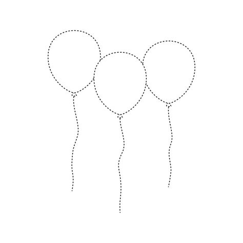 Balloon tracing worksheet for kids Ballon Drawing Simple, Balloon Worksheet, Balloon Template Pattern, Balloon Coloring Pages Free Printable, Balloon Vector, Tracing Worksheets, Cityscape Photos, Logo Banners, Heart With Arrow