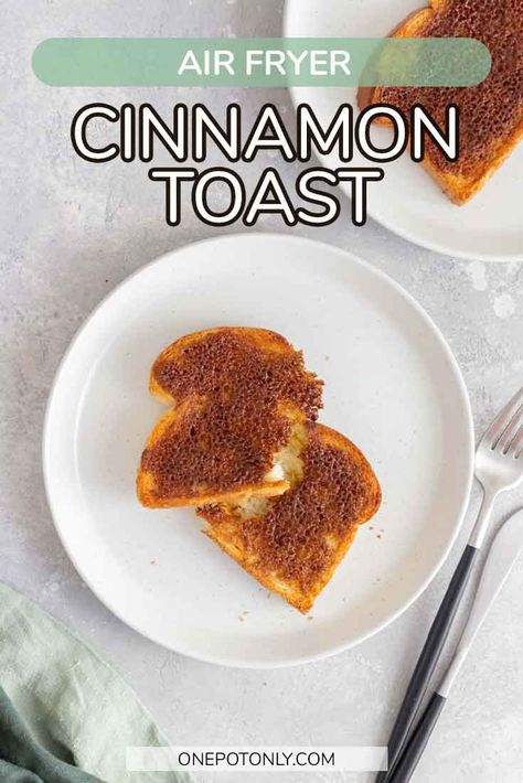 This Air Fryer Cinnamon Toast comes together quickly in a few steps. It's super tasty, uses kitchen staples, and is so easy to make in the air fryer. It always hits the spot. Room Temperature Butter, Air Fryer Breakfast, Kitchen Staples, Easy Holiday Recipes, Cinnamon Butter, Cinnamon Toast, Cinnamon Bread, Delicious Breakfast Recipes, Cinnamon Flavor