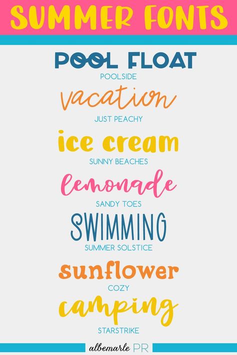 Summer Fonts | Beach Fonts Summer Fonts, Beach Fonts, Party Font, Summer Font, Computer Font, Pretty Writing, Summer Diy Projects, Summer Designs, Pool Party Invitations