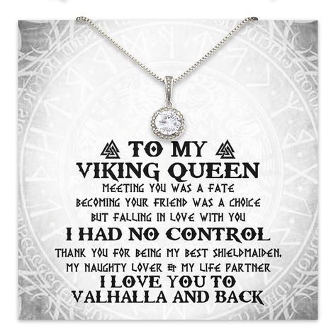 PRICES MAY VARY. Meaningful Norse Viking gifts: The Eternal Hope Necklace features a cushion cut center cubic zirconia that will sparkle with every step. A beautiful representation of togetherness. With sweet words on designed message card, this chain is a priority choice for women's viking jewelry . The best viking gift ideas: The center crystal is adorned with equally brilliant CZ crystals, ensuring a stunning look every wear.This stunning piece comes inside a gift box with a classy message ca Viking Wedding Ideas, Viking Jewelry Women, Female Viking, Women Viking, Norse Paganism, Viking Gifts, Viking Wedding Ring, Hand Fasting, Glowforge Ideas