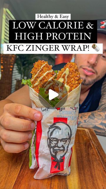 AUSSIE FITNESS 🇦🇺💪🏼 | Dez Cerimagic on Instagram: "QUICK & EASY KFC TWISTER WRAP! 🌯 Low Calorie & High Protein💪🏼  unfortunately KFC removed the original twister wraps from their menu a while ago..   But if you’re looking for a healthier, low calorie & high protein version my recipe is guaranteed to satisfy your cravings, bring back memories & it’s super easy to make! 🔥  (Total Macros) 402 Calories 34gC | 6gF | 48gP  Ingredients 👇🏼  - 1 Tortilla/Wrap (Brand: Coles 70% Lower Carb Wraps) - 1/2 Diced Tomato - Lettuce - 1 Egg White (or regular egg- can be substituted for 30g of hot sauce) - 25g Crushed Cornflakes  - Salt, Grounded Pepper, Garlic Powder & Smoked Paprika - Squeeze Of Lemon Juice - 20g Light Mayonnaise (can be substituted for fat free or regular mayonnaise) - 170g Chicke Kfc Wrap, Kfc Twister, Aussie Fitness, Low Calorie High Protein, Low Carb Wraps, Tortilla Wrap, High Protein Low Calorie, Tortilla Wraps, Egg White