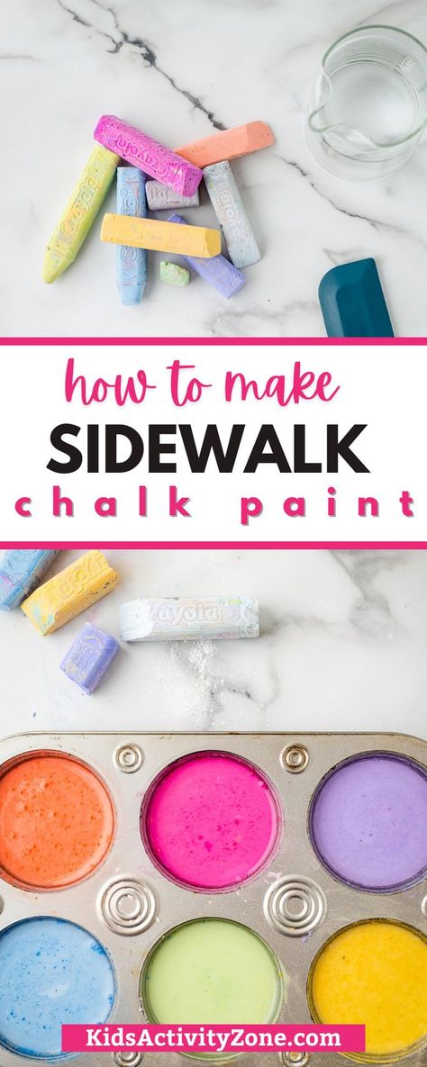 Cornstarch Chalk Paint, Washable Sidewalk Paint, Ideas For Sidewalk Chalk, How To Make Chalk Paint With Baking Soda, Chalk Paint Sidewalk, Chalk Your Spot Senior, How To Make Chalk Paint, Dinosaur Vbs, Sidewalk Chalk Paint Recipe