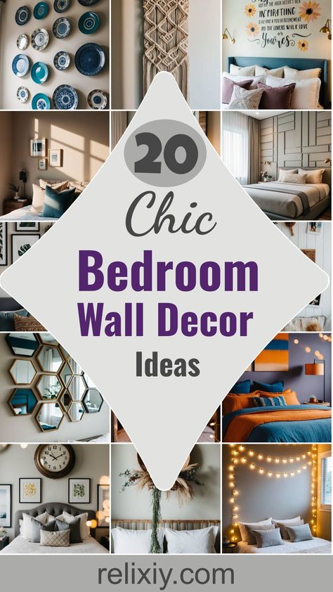 20 Beautiful Bedroom Wall Decor Ideas For Instant Style Blank Wall Ideas Bedroom Aesthetic, Decorating Bedroom Walls Ideas, Diy Bedroom Wall Ideas, Bare Wall Ideas Bedroom, Ways To Decorate Your Bedroom Walls, Gallery Wall Ideas Bedroom, Bare Wall Ideas, Bedroom Picture Wall Ideas, Above Bed Wall Decor