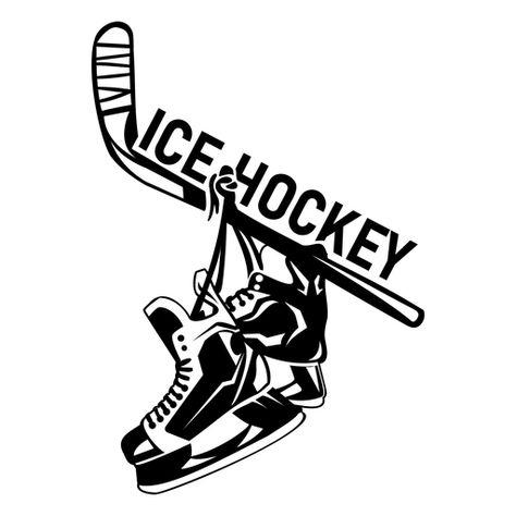 Ice hockey skates and stick badge high contrast PNG Design Hockey Skates Tattoo, Hockey Skates Drawing, Ice Hockey Drawing, Ice Hockey Aesthetic, Ice Skate Drawing, Hockey Drawing, Hockey Tattoo, Skate Tattoo, Ice Hockey Skates