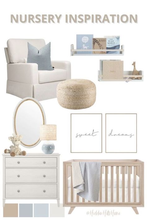 Nursery Room Decor Ideas, Organization Kids Room, Blue Nursery Girl, Baby Blue Nursery, Blue Nursery Boy, Boy Nursery Themes, Nursery Decor Inspiration, Blue Nursery Decor, Idee Babyshower