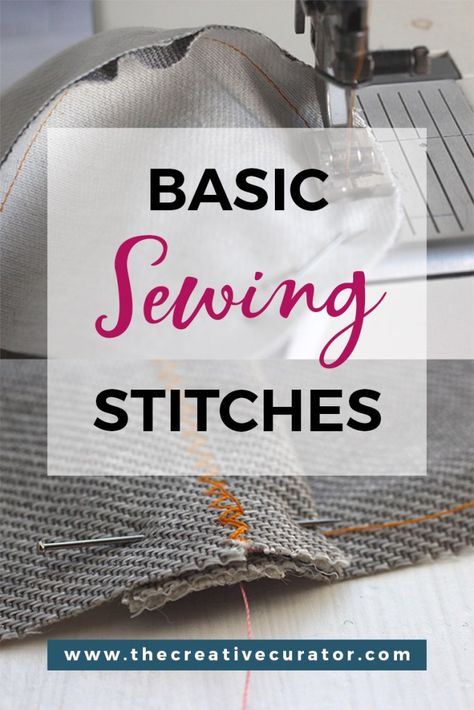 Sewing Techniques Advanced Learn Sewing - History and Sewing Stitches - The Creative Curator - This quick read will give you the basics on the history of sewing, and the basic sewing stitches to get started with! Types Of Stitches Sewing, Basic Sewing Stitches, Stitches Sewing, Sewing Classes For Beginners, Learn Sewing, Sewing Project Ideas, Basic Sewing, Basic Stitches, Simple Sewing