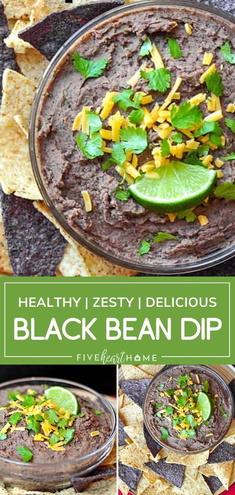 Easy Football Party Food, Healthy Bean Dip, Black Bean Dip Recipe, Vegan Dressings, Bean Dip Recipe, Black Bean Hummus, Mexican Dips, Raw Veggies, Bean Dip Recipes