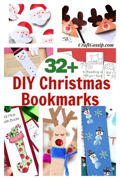 Christmas Crafts Stocking, Holiday Bookmarks For Kids, Winter Bookmark Craft, Making Bookmarks With Kids, Homemade Christmas Bookmarks, Christmas Bookmarks For Kids, Book Mark Crafts For Kids, Kids Diy Bookmarks, Homemade Bookmarks For Kids