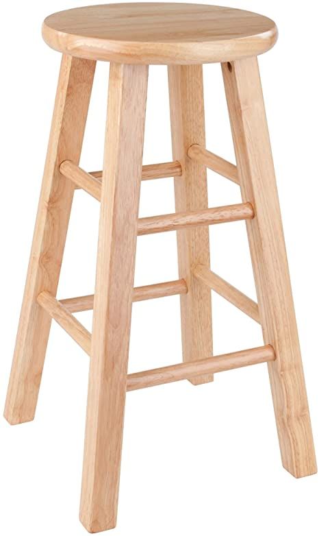 Amazon.com: Winsome Dakota 24" Counter Natural Finish Stool: Kitchen & Dining Bar Chairs Diy, Wooden Counter, Wooden Stool, Bar Stool Chairs, High Stool, Wood Bar Stools, Adjustable Bar Stools, Restaurant Chairs, Wood Stool