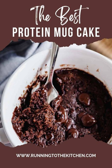 Dive into a guilt-free dessert treat with this Chocolate Protein Mug Cake! Perfect for late-night cravings, this quick and easy gluten-free recipe not only satisfies your sweet tooth but also packs in a whopping 25g of protein. It's like having your cake and eating it too, without the guilt! Protein Mug Cake Recipe, Protien Mug Cake, Chocolate Protein Mug Cake, Healthy Protein Desserts, Protein Mug Cake, Mug Cake Healthy, Protein Mug Cakes, Mug Cake Recipe, Mug Cake Microwave