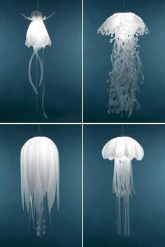 Jelly fish lamps | Homemade Decorative Lamp Shade Ideas | FarmFoodFamily #lampshades #homedecoratingtips #lightingdesign #lighthouse #farmfoodfamily Diy Luminaire, Jellyfish Lamp, Fish Lamp, Diy Lampe, Decorative Lamp Shades, Creative Lighting, Diy Lamp, Furniture Arrangement, Cool Stuff