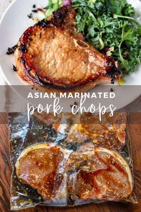 Wild Hog Pork Chop Recipes, Asian Marinated Pork Chops, Asian Inspired Pork Chops, Asian Pork Chop Marinade, Pork Chops Asian Style, Chinese Pork Chops Recipes Asian Style, Chinese Pork Marinade, Asian Style Pork Chops, Asian Pork Marinade