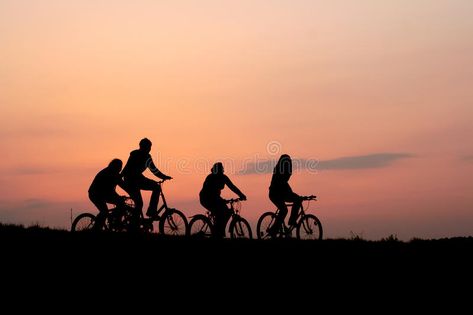 Silhouettes of a family on a bikes. Silhouettes of a family riding on a bikes , #Sponsored, #family, #Silhouettes, #riding, #bikes #ad Family Biking Aesthetic, Person Riding Bike, Two People Riding A Bike, Biking Aesthetic, Family Bike Ride, Silhouette Family, Bike Silhouette, Riding Bikes, Family Bike