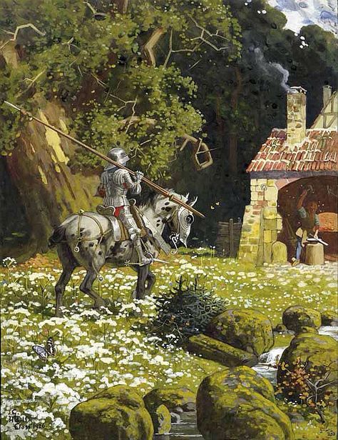 German Knight by Gustav Adolf Closs (1864–1938) In the public domain. Era Victoria, The Blacksmith, 다크 판타지, Knight Art, Fantasy Setting, Medieval Armor, Medieval Knight, Sanya, Arte Inspo