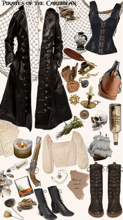 Pirate pt.2 Outfit | ShopLook Haute Couture, Fantasy Clothing Pirate, Vintage Pirate Aesthetic, Fantasy Pirate Aesthetic Clothes, Vintage Pirate Costume, Pirate Vibe Outfit, Goth Pirate Outfit, Piratecore Aesthetic Outfits, Pirate Fashion Women