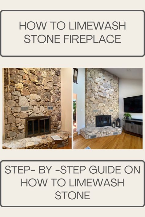 Get step-by-step directions on how to limewash stone. Lime Washed Stone Fireplace, Limewash Fireplace Wall, Limewash Stone Fireplace, White Wash Stone, Limewash Stone, Limewash Fireplace, White Stone Fireplace, Limewash Wall, Double Panel Door