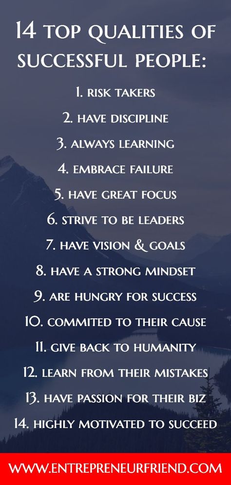 It turns out there are a number of important characteristics, qualities, and traits of successful people most individuals who succeed in anything commonly share. The traits of successful people include: having a strong entrepreneurial mindset, great focus, discipline, leadership skills, commitment, hunger, vision and a strong passion for their biz or cause. Entrepreneur, Entrepreneurship, Tips, Truths, Career, Products, Entrepreneur inspiration, Entrepreneur quotes. Click for more info. Billionaire Mindset, Being Successful, Citation Entrepreneur, Successful Entrepreneur, Leader In Me, Habits Of Successful People, Success Habits, Entrepreneur Inspiration, Robert Kiyosaki