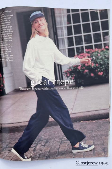 Navy Pants Summer Outfit, 90s Jcrew Ads, 90s Linen Outfit, Lost J Crew, Vintage Gap Ads, Lost Jcrew, 90s Clothing Ads, 90s Jcrew Style, 90s J Crew Catalog