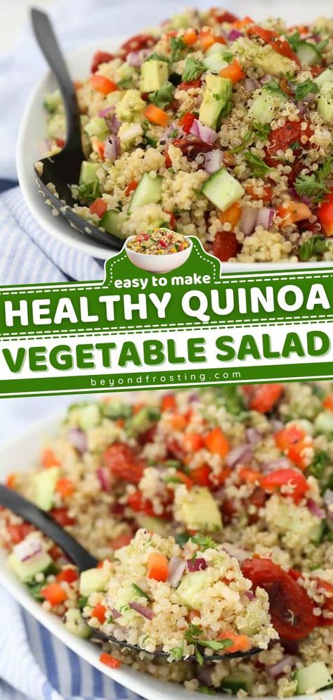 Summer Bbq Party Ideas, Quinoa Salad Recipes Cold, Cold Quinoa Salad, Bbq Party Ideas, Quinoa Side Dish, Quinoa Recipes Easy, Quinoa Recipes Healthy, Quinoa Salad Recipe, Bbq Salads