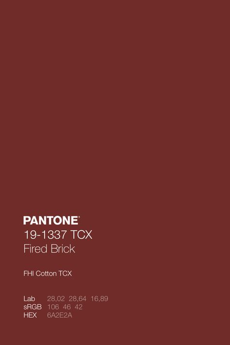 Pantone Fired Brick, Fired Brick Color, Shades Of Red Pantone, Color Palette Brick Red, Brick Colour Palette, Fire Colour Palette, Red Brick Color Palette, Brick Red Color Palette, Brick Color Palette