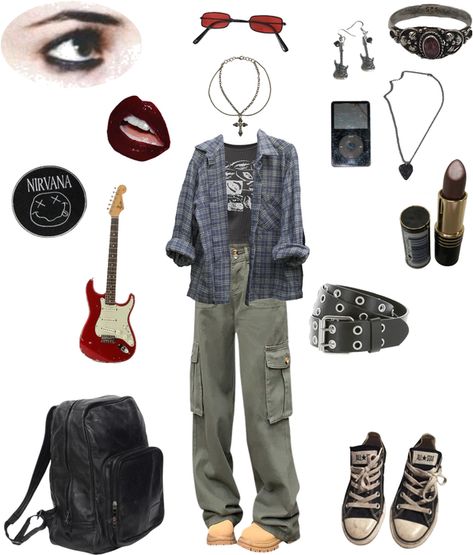 rock Outfit | ShopLook 90s Rock Band Outfits, Punk Rock 80s Outfits, Indie Rock Clothes, 90s Grunge Rock Outfit, Garage Rock Outfit, Rock Astetic Outfits, Indie Rock Style Outfits, Soft Rock Aesthetic Outfits, Pop Rock Aesthetic Outfits