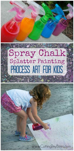 Messy Paint Kid Activities Process Art For Kids, Preschool Outdoor Activities, Spray Chalk, Summer Preschool, Spin Art, Toddler Art, Process Art, Preschool Art, Toddler Crafts