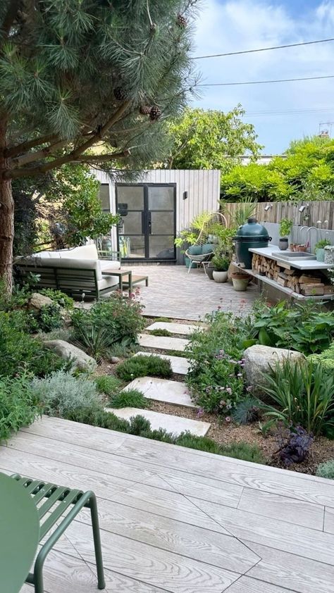 Soho Farmhouse Garden, Australian Courtyard, Small London Garden, Small English Garden, Cliff View, Town Garden, Entertaining Garden, Garden Design London, Scandinavian Garden