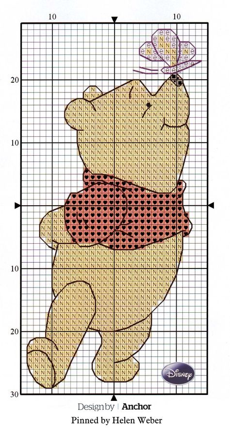 Winnie The Pooh Punto Croce, Winnie The Pooh Cross Stitch Patterns, Winnie The Pooh Cross Stitch, Pooh Cross Stitch, Cross Stitch Cute, Stitch Cute, Cross Stitch Fairy, Stitch Character, Disney Cross Stitch Patterns