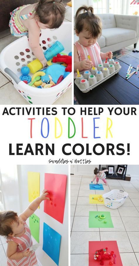 Activities to help your toddler learn their colors! A few of these are great for fine motor skills as well! So simple and easy to make and keep baby busy for hours! Our two year old loved all of them! Paddle Pop, Club Activities, Easy Toddler Activities, Baby Play Activities, Teaching Toddlers, Learn Colors, Colour Matching, Matching Activity, Toddler Play