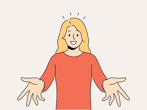 Vector smiling woman with arms open welc... | Premium Vector #Freepik #vector #feel-good #positive #girl-expression #happy People Illustrations, Happy People Illustration, Minimal Drawing, Minimal Drawings, Smiling Woman, Happy Cartoon, Drawing Expressions, Open Arms, People Illustration