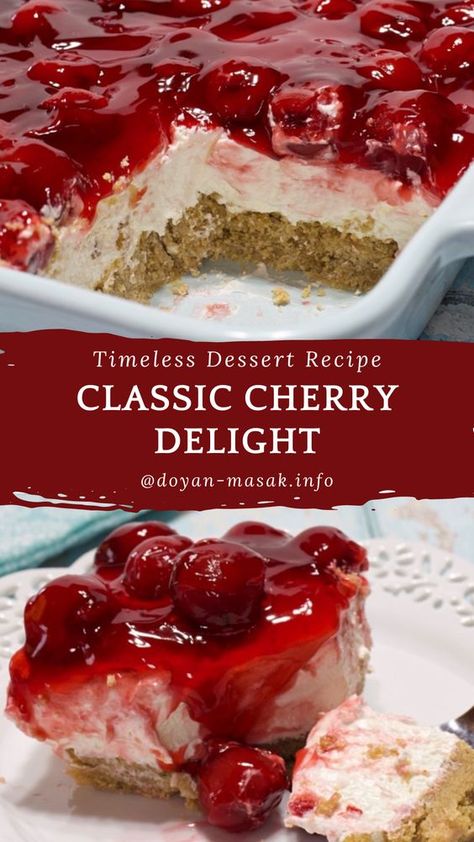 Cherry Yum Yum Recipe, Classic Cherry Delight, Sweet Cherry Recipes, Cherry Delight Dessert, Summer Desserts Easy Healthy, Cherry Pie Filling Recipes, Dessert Summer, Cherry Delight, Dessert Oreo