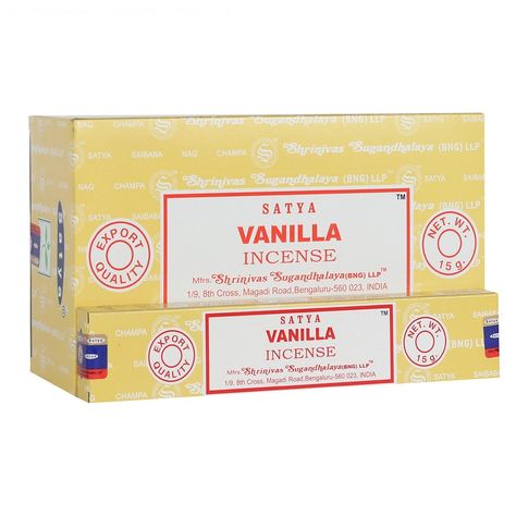 12 Packs of Vanilla Incense Sticks by Satya Wholesale Wood Incense Holder, Vanilla Incense, Indian Incense, Hippy Room, Nag Champa, Professional Gifts, Incense Cones, Sweet Fragrances, White Sage