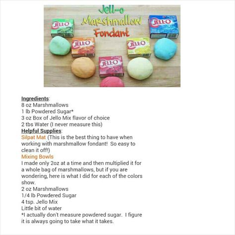 Jello Fondant Recipe, Homemade Fondant Easy, Gelatine Bubbles, Jello Fondant, Homemade Fondant Recipes, Marshmallow Fondant Recipe, Fondant Recipes, Playground Party, Homemade Fondant