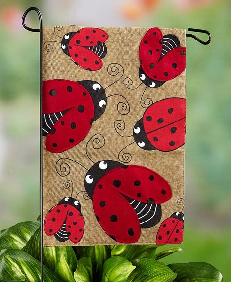 Garden Flag Garden Flags Ideas, Ladybug Garden, Burlap Garden Flags, Garden Bugs, Printing On Burlap, Lakeside Collection, Ltd Commodities, Lawn Decor, Flag Decor