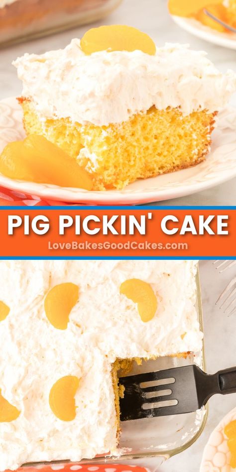 Pig Pickin’ Cake pin collage Pig Pickin Cake Recipe, Pig Pickin Cake, Pig Pickin, Fruity Dessert, Fruity Cake, Fruity Desserts, Cake Mix Recipes, Roasts, Family Celebrations