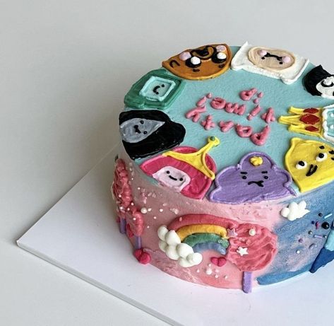 Adventure Time Birthday Cake, Cake Adventure Time, Adventure Time Cake, Adventure Time Cakes, Adventure Time Birthday, Pastel Cupcakes, Making Cakes, Funny Birthday Cakes, Mini Cakes Birthday