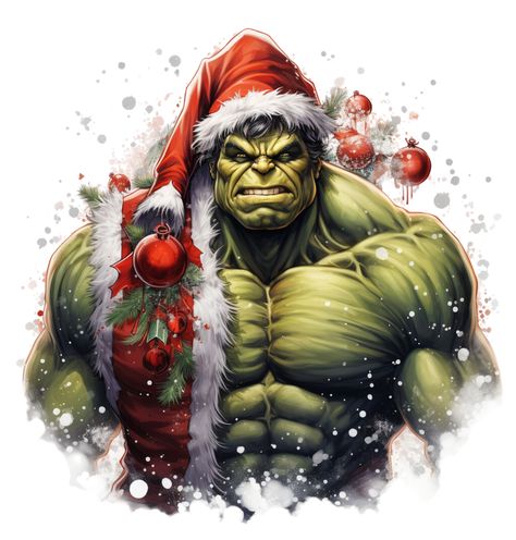 "Explore 8 vibrant Hulk Christmas illustrations, perfect for DIY holiday decor, cards, and gifts! Unleash festive vibes with these unique Marvel-themed digital arts. Check out more at DigDreamsArtistry on Etsy! 🎄💚 #HulkChristmas #MarvelArt #HolidayDecor #DigitalIllustrations #EtsyFind Hulk Images, Hulk Christmas, Spiderman Christmas, Luke Cage Marvel, Superhero Christmas, Christmas Card Images, Illustrations Digital, The Incredible Hulk, Christmas Illustrations