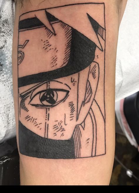 First Naruto Tattoo Kakashi Tattoo, Tato Naruto, Tato Flash, Naruto Tattoo, Flash Tattoo Designs, Sketch Tattoo Design, Small Tattoos For Guys, Tattoo Flash Art, Anime Tattoos