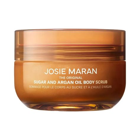 15 Products Our Editors Snubbed (and Then Fell in Love With) | Who What Wear Josie Maran, Exfoliating Body Scrub, Amber Glass Jars, Body Shower, Sugar Crystals, Exfoliating Scrub, Body Serum, Argan Oil, Fatty Acids