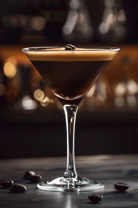 Delicious Rum Espresso Martini Recipe #cocktails #cocktailrecipes Rum Espresso Martini, Expresso Martinis, Espresso Martini Aesthetic, Espresso Martini Ingredients, Cocktail Prints, Espresso Martini Recipe, Brown Cocktail, Good Rum, Classic Cocktail Recipes