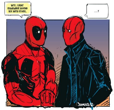 DC and Marvel crossover of Wade Wilson/Deadpool and Jason Todd/Red Hood Marvel And Dc Crossover, Mark Foster, Deadpool Funny, Red Hood Jason Todd, Dead Pool, Batman Funny, Dc Memes, Marvel Vs Dc, Avengers Memes