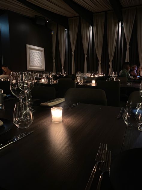 Romantic candle lit restaurant in Milan Dim Restaurant Aesthetic, Dim Lit Restaurant, Milano Aesthetic, Random Dump, Romantic Restaurant, Birthday Weekend, 12 Pm, Future Lifestyle, Dim Lighting