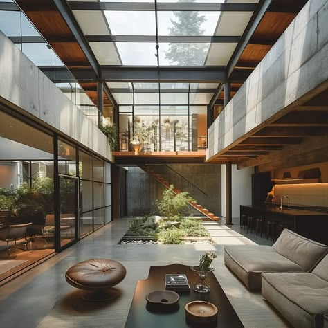 A T R I U M H O U S E #imagine #midjourney #artificialintelligence #artificialarchitecture #architecture #generativedesign #atrium #house Atrium House Design, Korea Room, Classy House, Atrium House, Atrium Design, Indoor Courtyard, Slope House, Cozy Interior Design, Modern Boho Decor