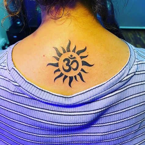 #Om #tattoo designs #girl #neck #tattoo designs #best #tattoo designs with #Prince #tattoo designs #studio #Raipur Chhattisgarh #appointment 9589557355 Om Sun Tattoo, Om Tattoo Designs, Culinary Tattoos, Mendhi Tattoo, Prince Tattoo, Hood Rich, Tattoo Sun, Raipur Chhattisgarh, Om Tattoo Design