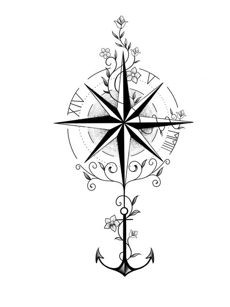 Couples Compass Tattoo, Compas Tattoo Designs, Anchor Compass Tattoo Women, Compus Tattoos Designs, Compass Tattoo Ideas For Women, Feminine Compass Tattoo Design, Vintage Compass Tattoo, Compass Tattoo Feminine, Compas Tattoo