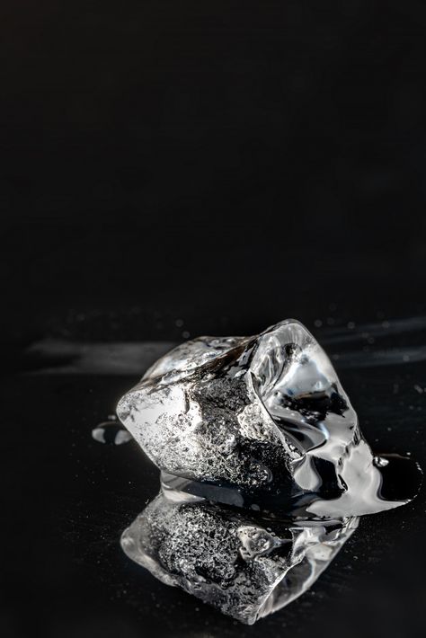 Black Ice Aesthetic, Ice Cube Photography, Ice Melting Aesthetic, Ice Cube Melting, Hunting Adeline, Ice Aesthetic, Monochromatic Photography, Ice Photo, Ice Photography