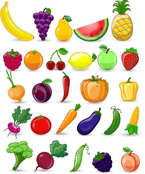 Drawing Fruits, Fruit Drawings, Vegetables Drawing, Fruits And Vegetables Images, Cartoon Vegetables, Fruits And Vegetables Pictures, Vegetable Drawing, Vegetable Cartoon, Kids Vegetables