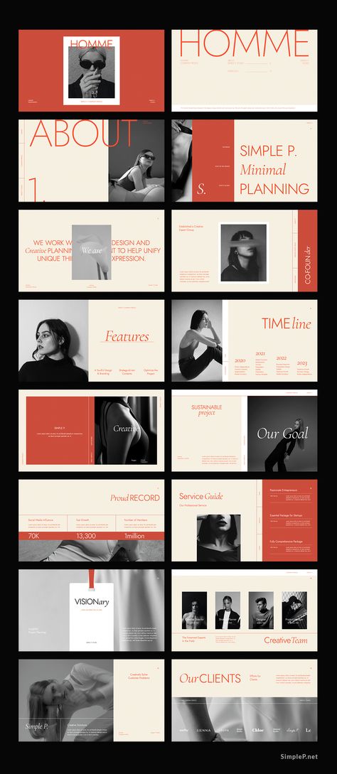 HOMME Company Profile on Behance Deck Layout, 포트폴리오 레이아웃, Company Portfolio, Presentation Design Layout, Powerpoint Layout, Proposal Design, Portfolio Template Design, Portfolio Presentation, Brand Presentation